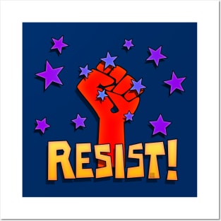 Resist Fist and Stars Posters and Art